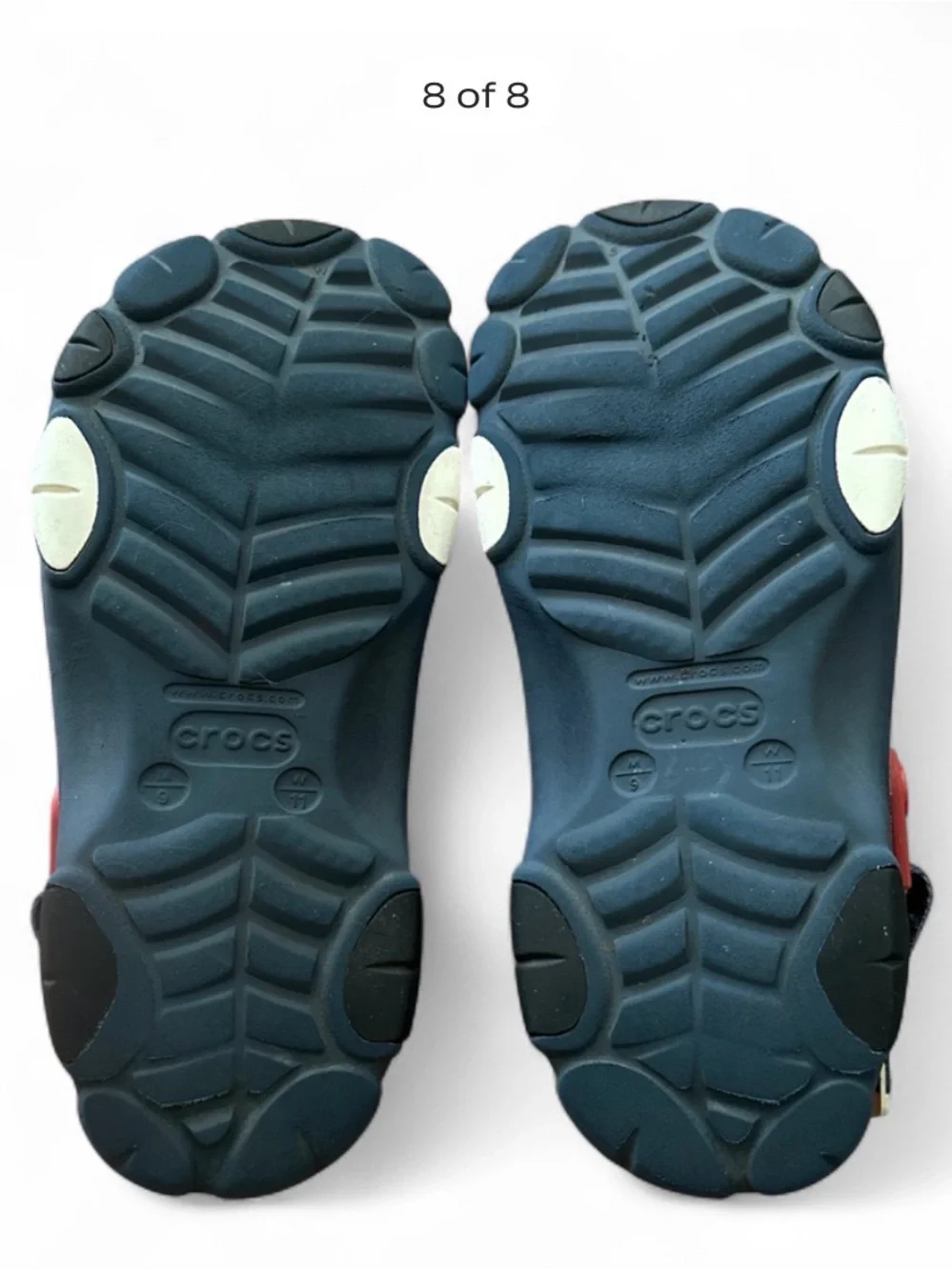 CROCS Men’s spider-man slip on sandals w/straps. Sz US 9 Men’s US 11 Women’s
